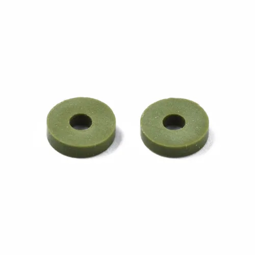 Polymer Clay Beads, Katsuki, Heishi Beads, Round, Olive Green Mix, 6mm