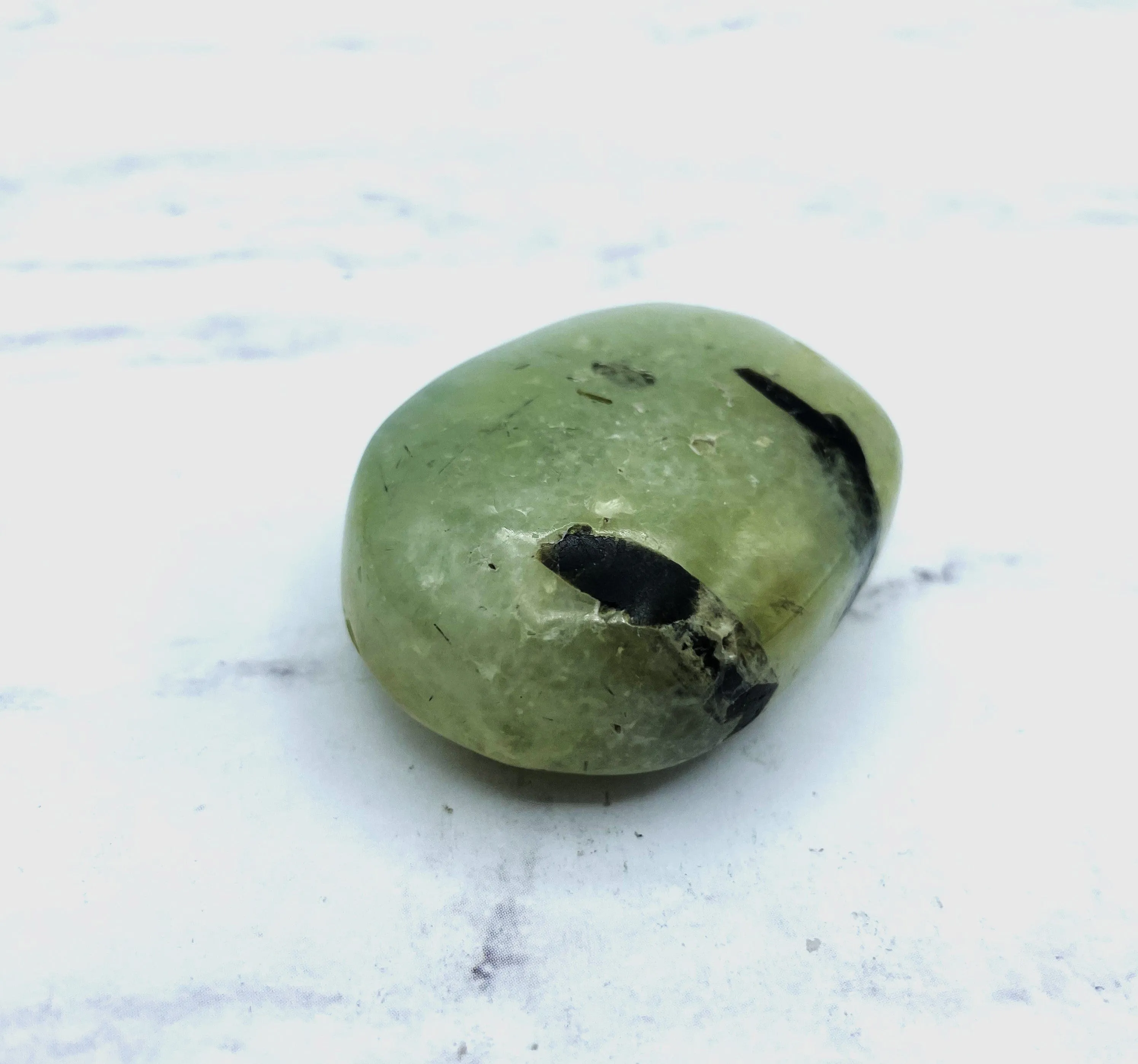 Prehnite and Epidote Palm Stone