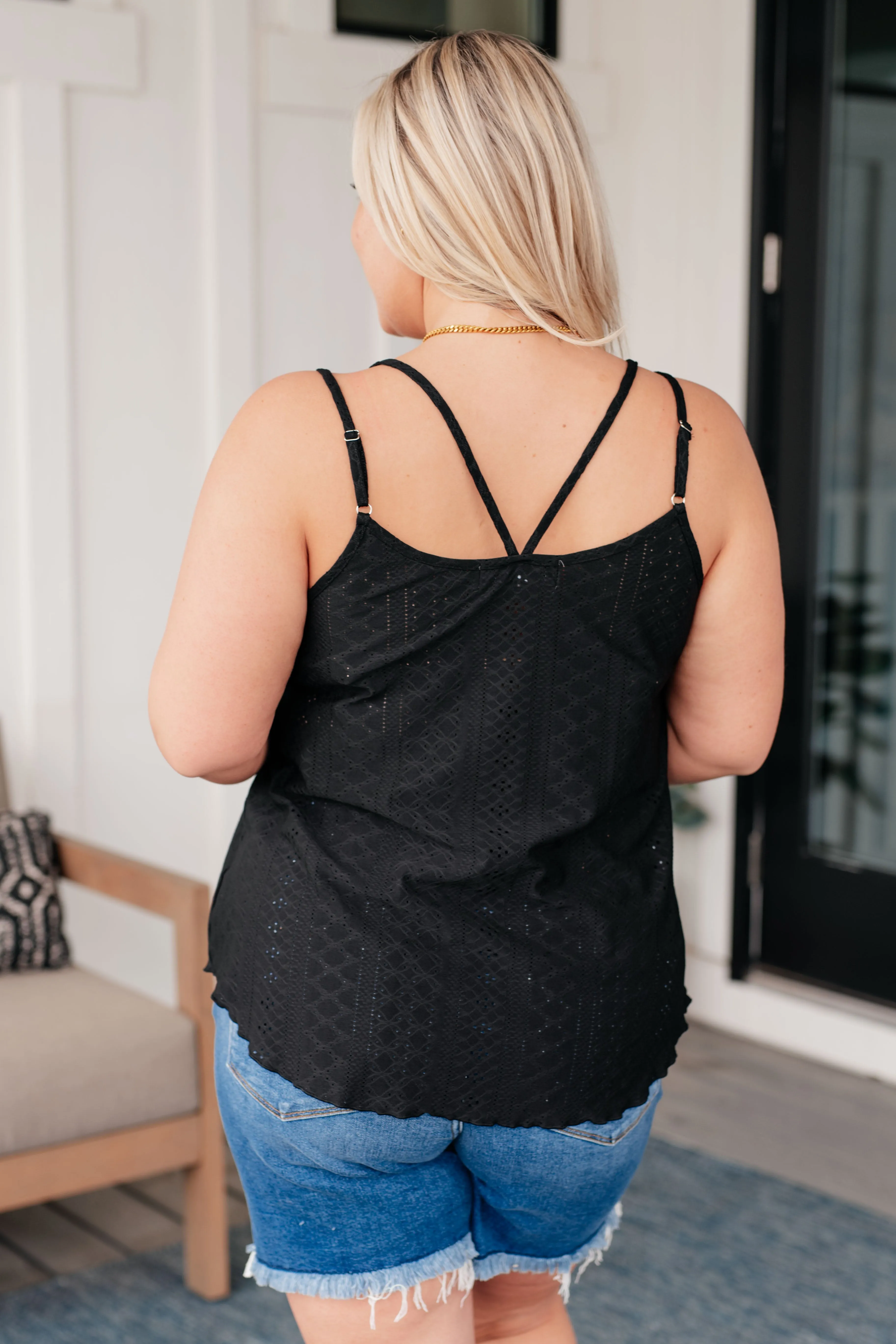 Prize Eyelet Tank in Black