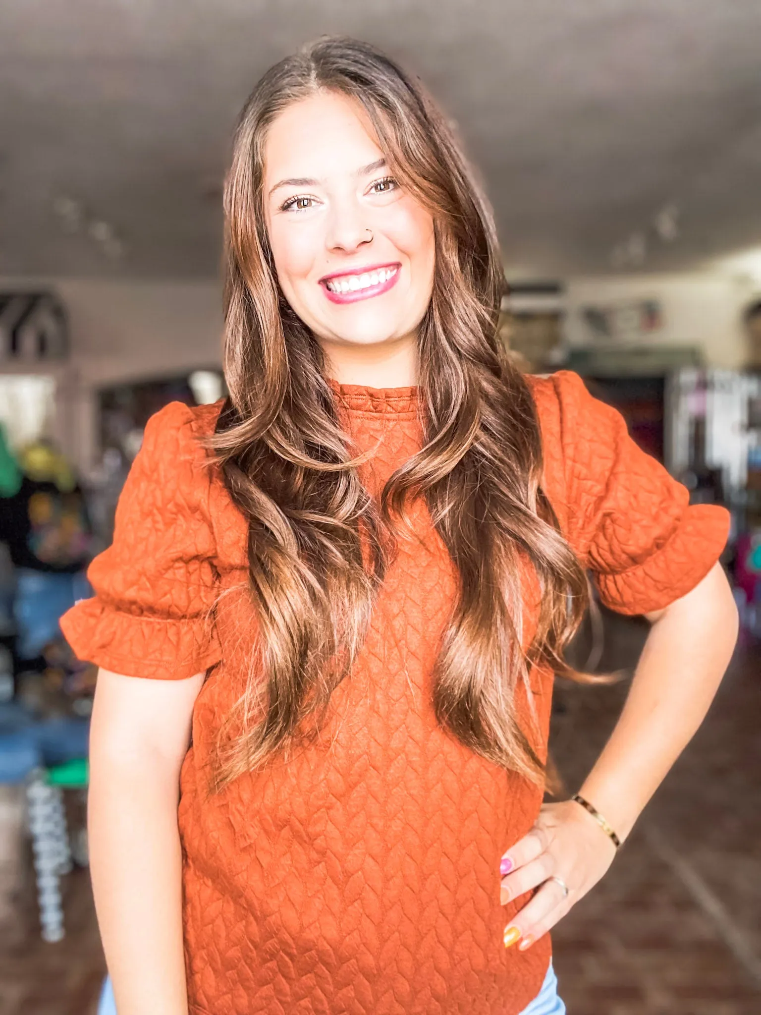 Pumpkin Textured Top