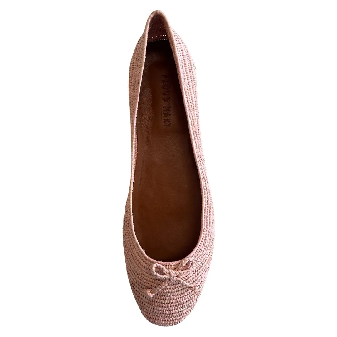 Raffia Ballet Flats (Light Pink)