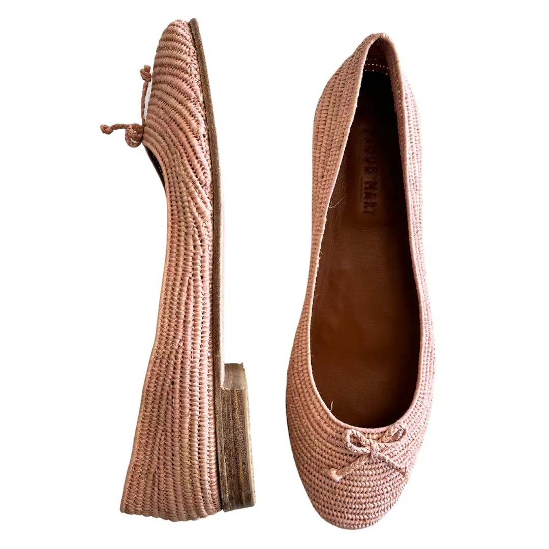 Raffia Ballet Flats (Light Pink)