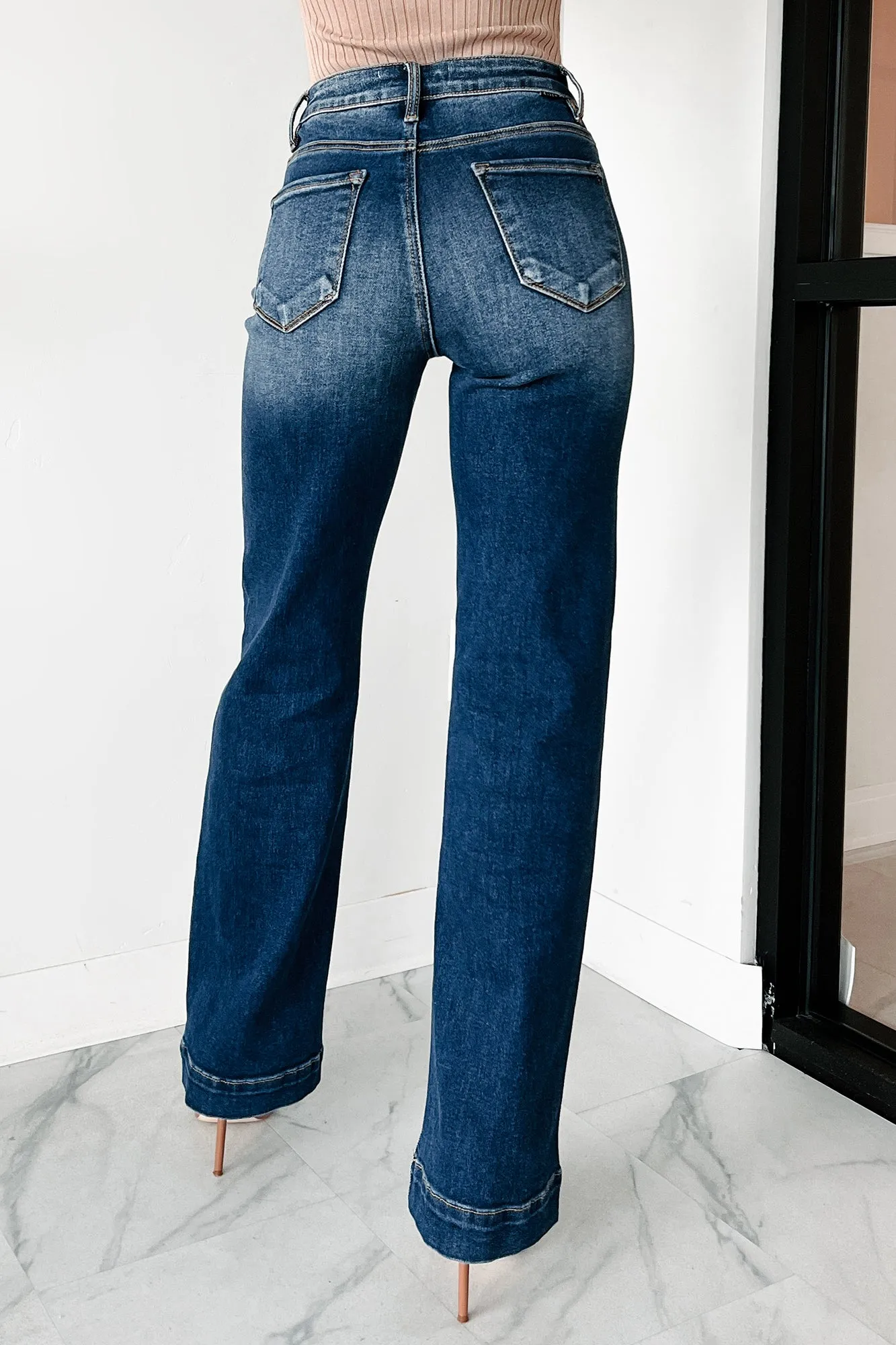 Regina High Rise Risen Straight Leg Jeans (Dark)