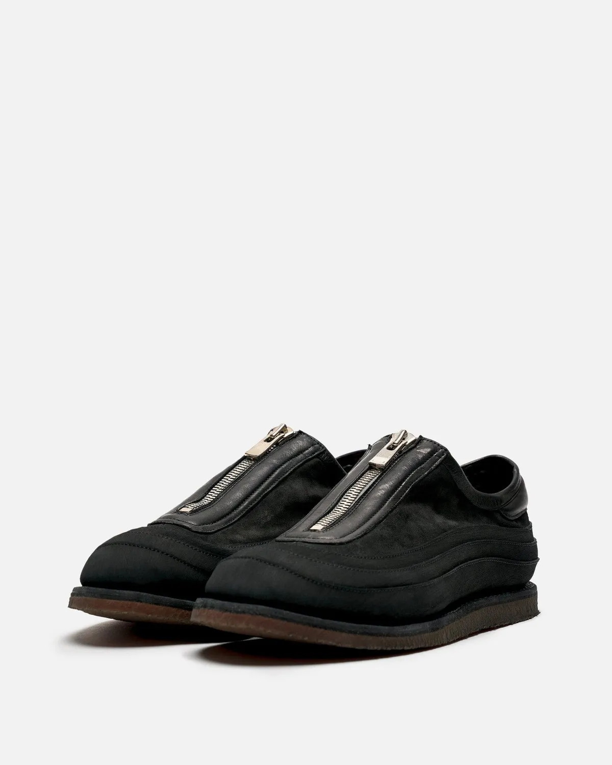 Reverse Leather Sneaker - Black