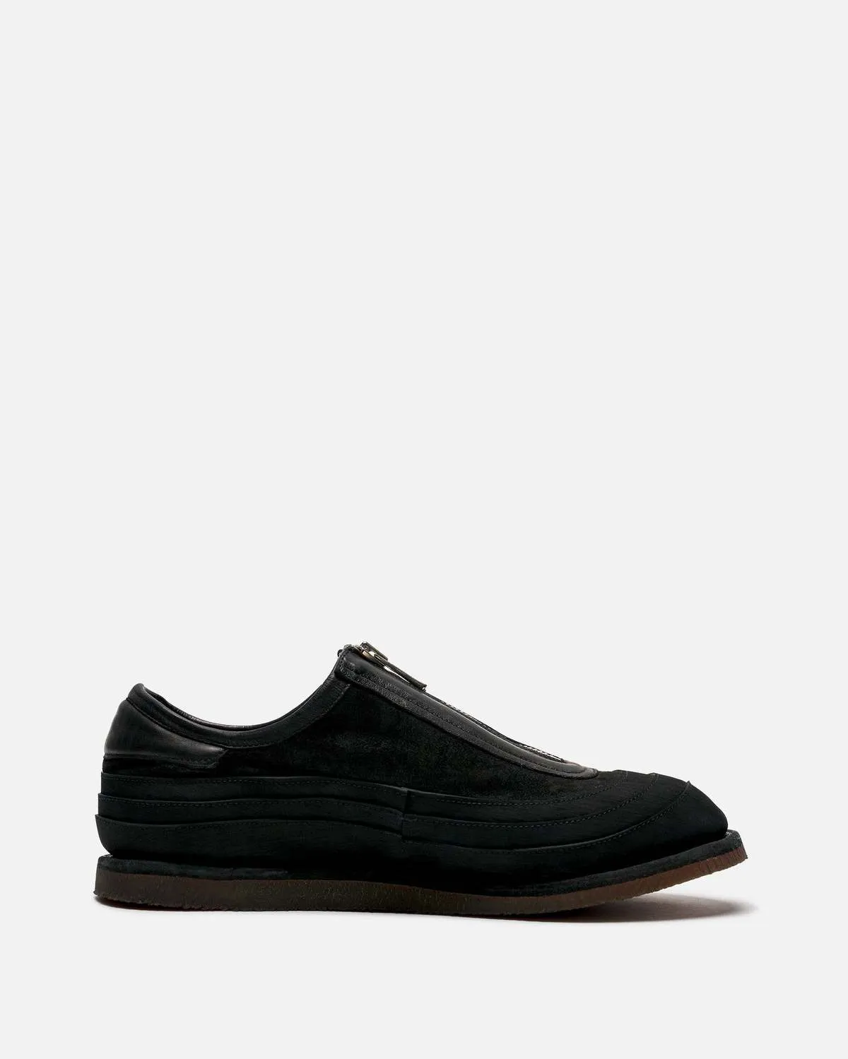 Reverse Leather Sneaker - Black