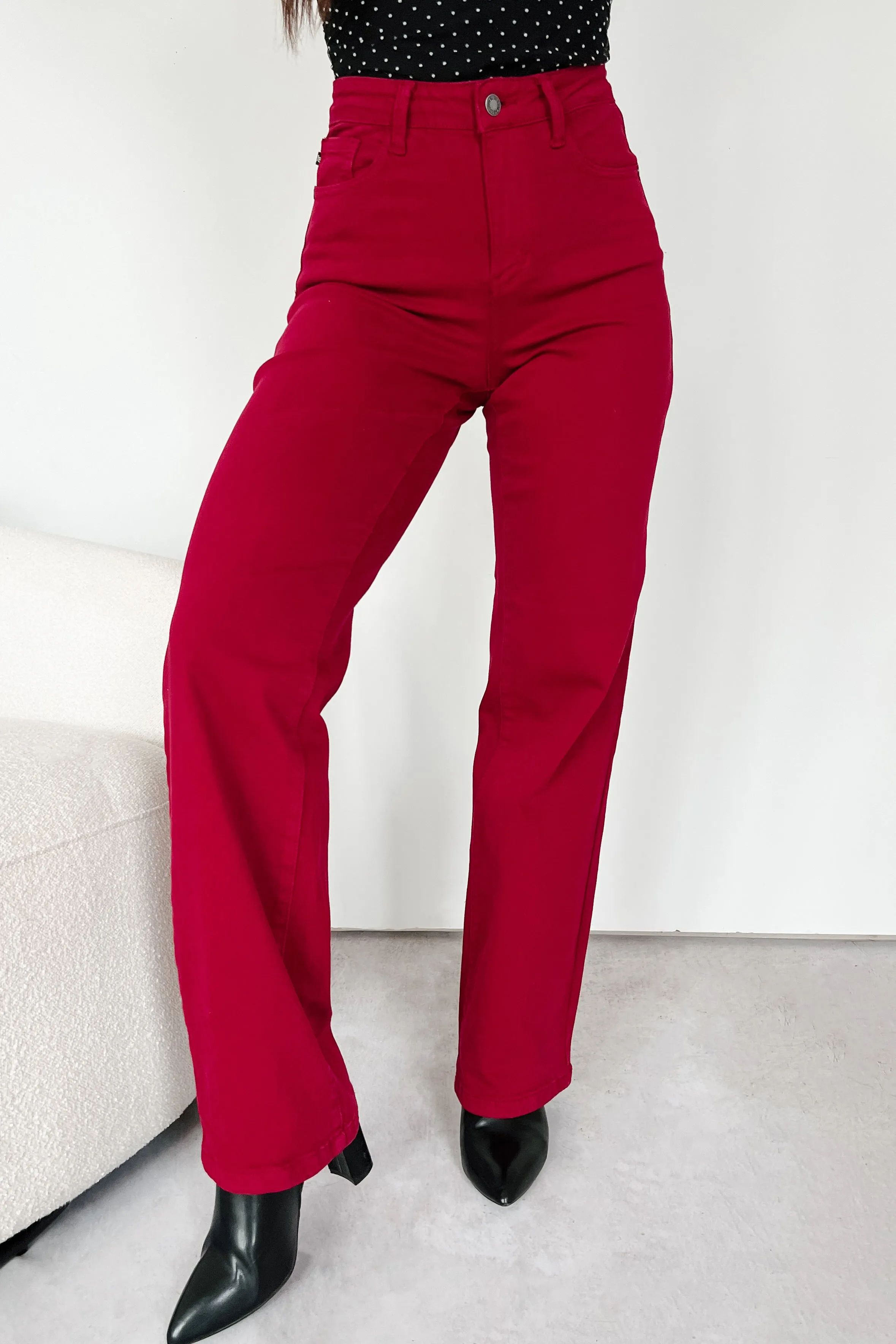 Rinna Heart Shaped Pockets Judy Blue Jeans (Scarlet)