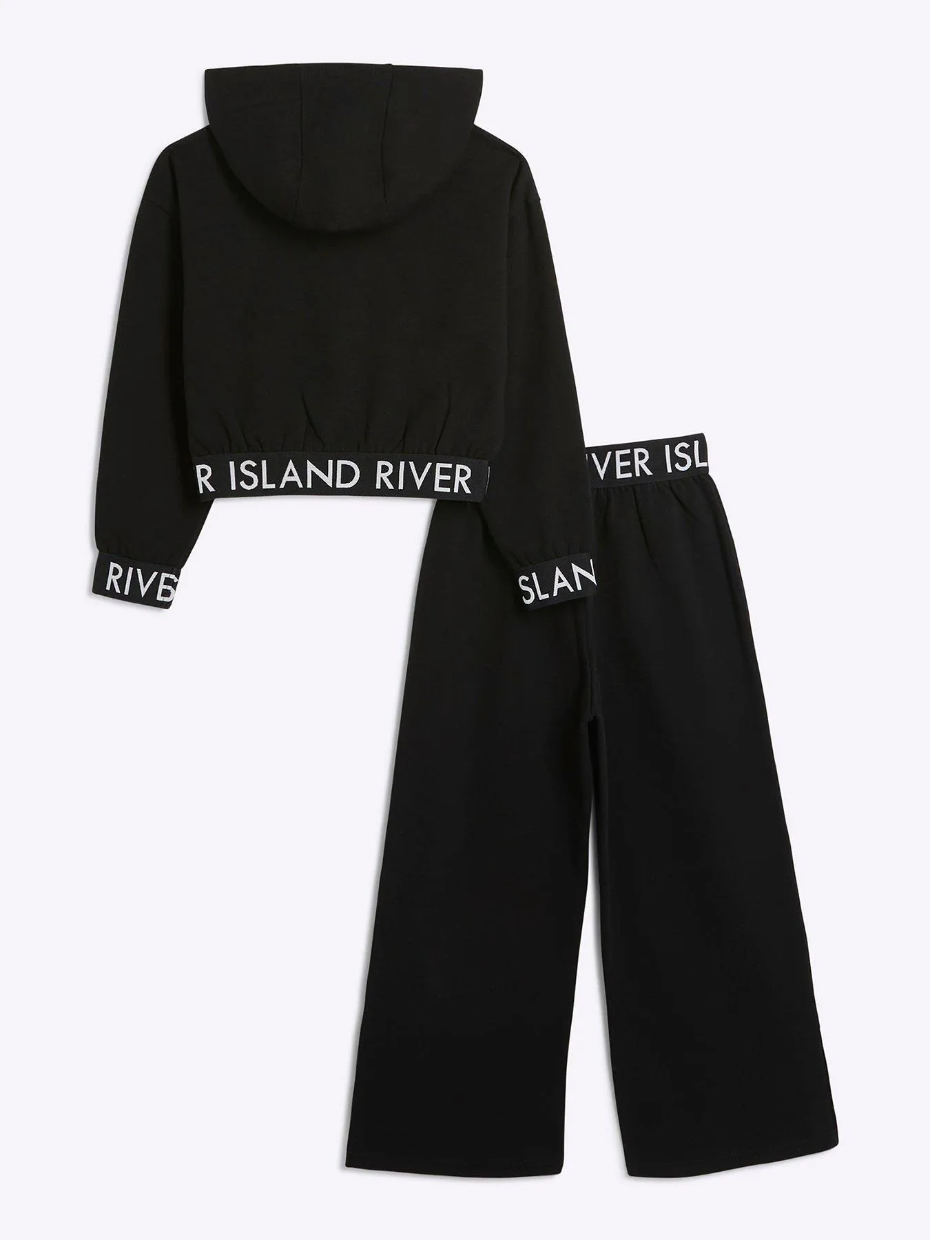 River Island Older Girl Waistband Hoody Set - Black