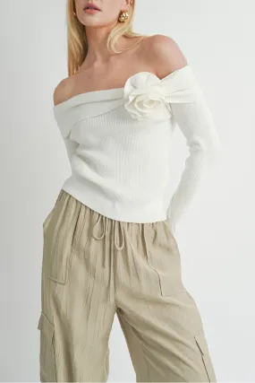 ROSE OFF SHOULDER SWEATER