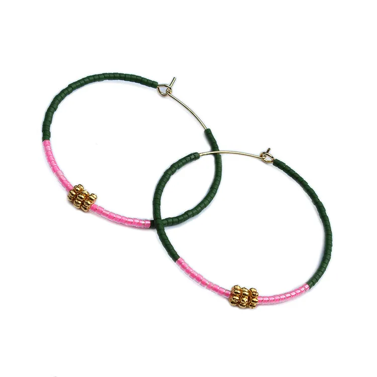 Rosette Hoops Large / Olive