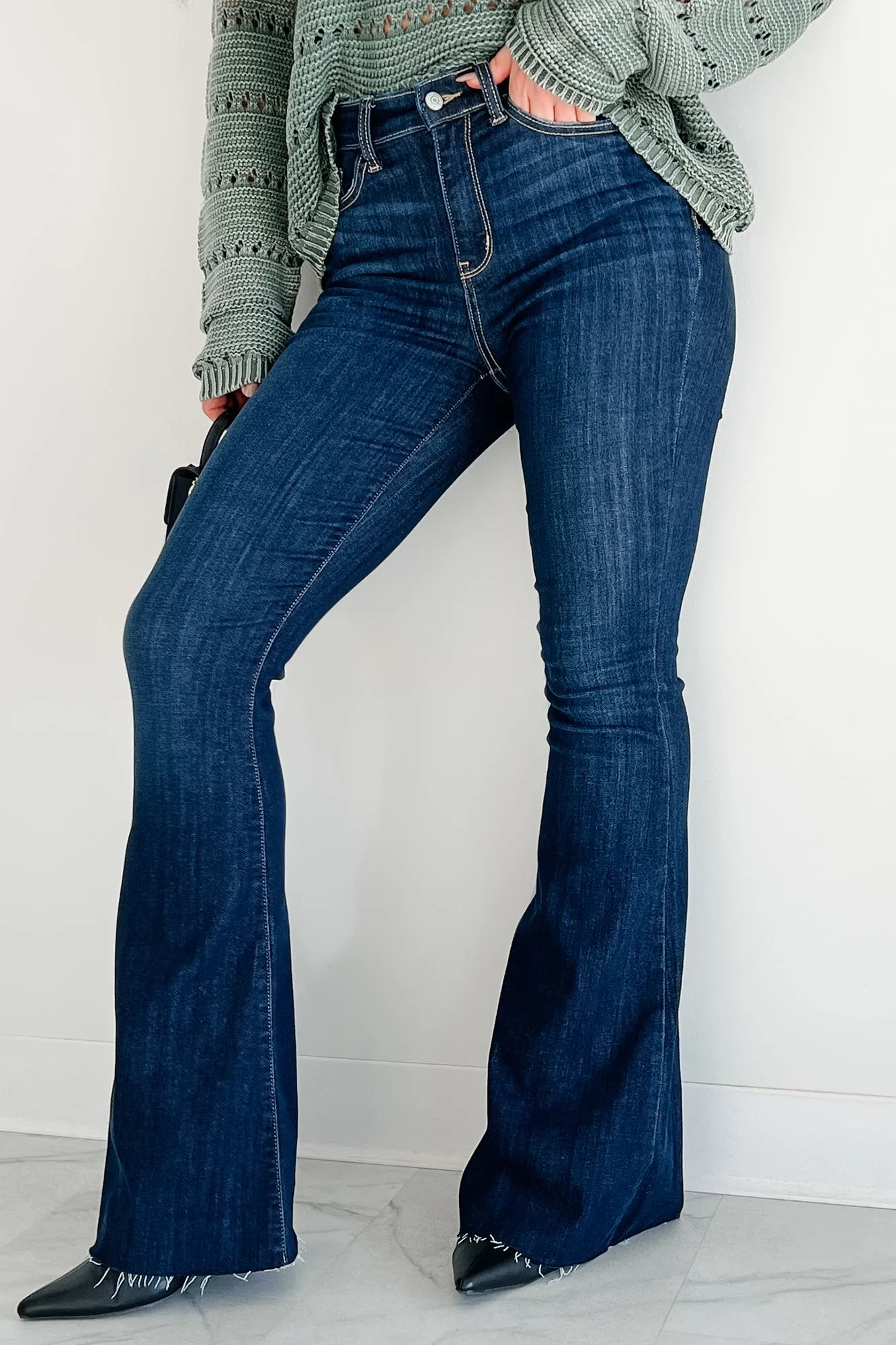 Showing Interest Judy Blue High Rise Flare Jeans (Dark)