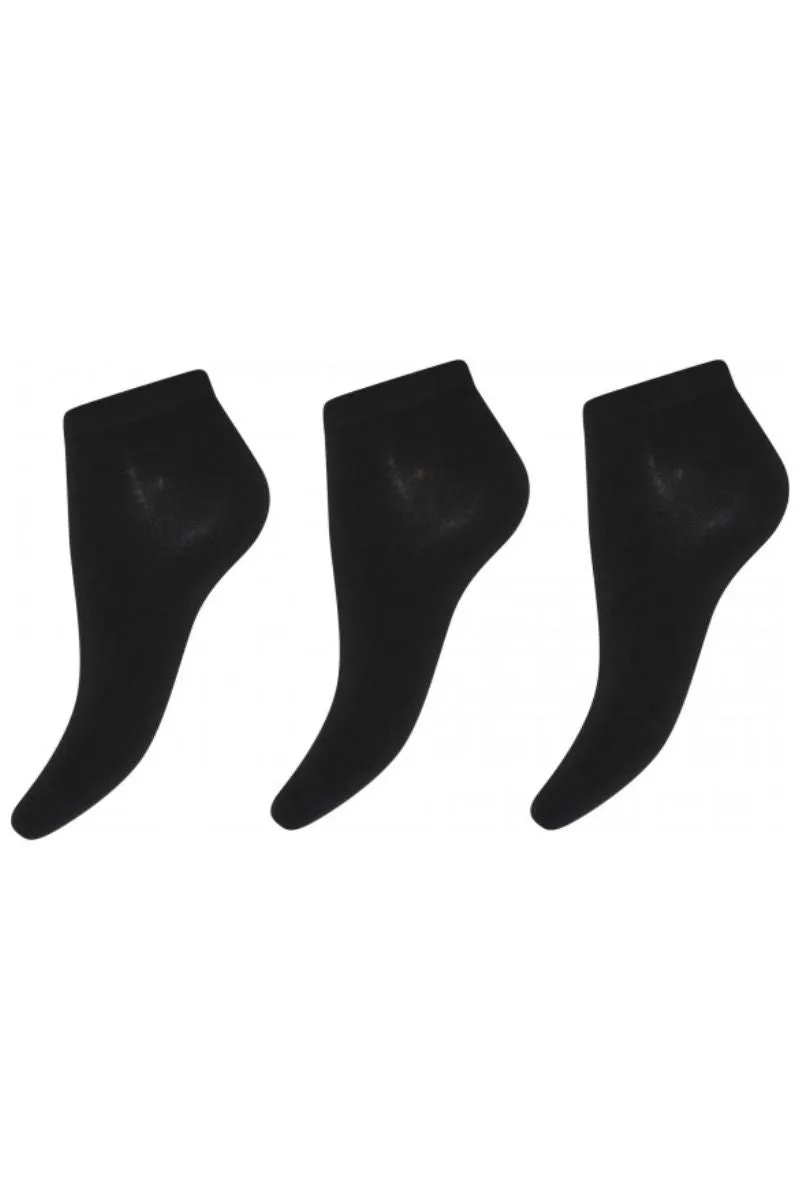 Sneaker socks bamboo 3pk | Sort | Strmper fra Decoy