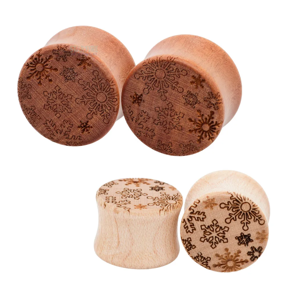 Snowflake Pattern Wood Plugs