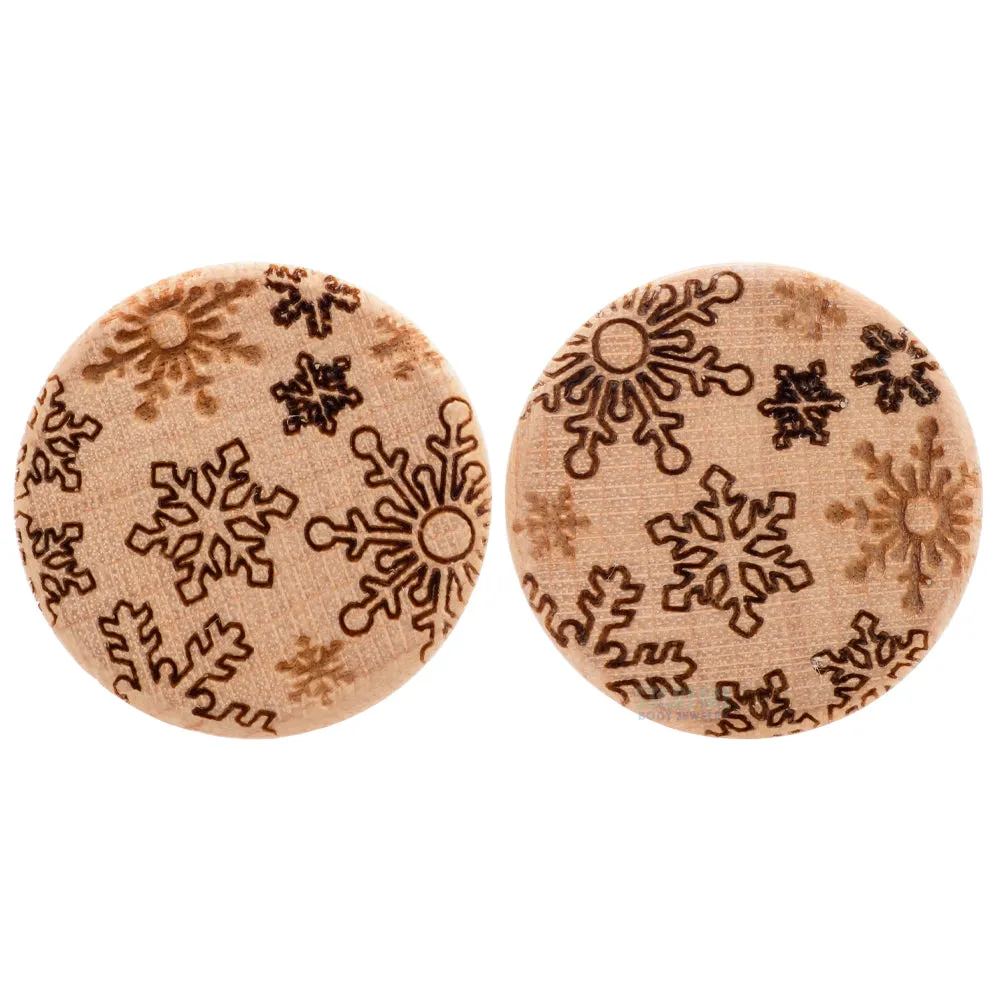 Snowflake Pattern Wood Plugs