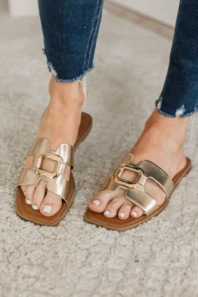 Soda Feng Sandals- Gold