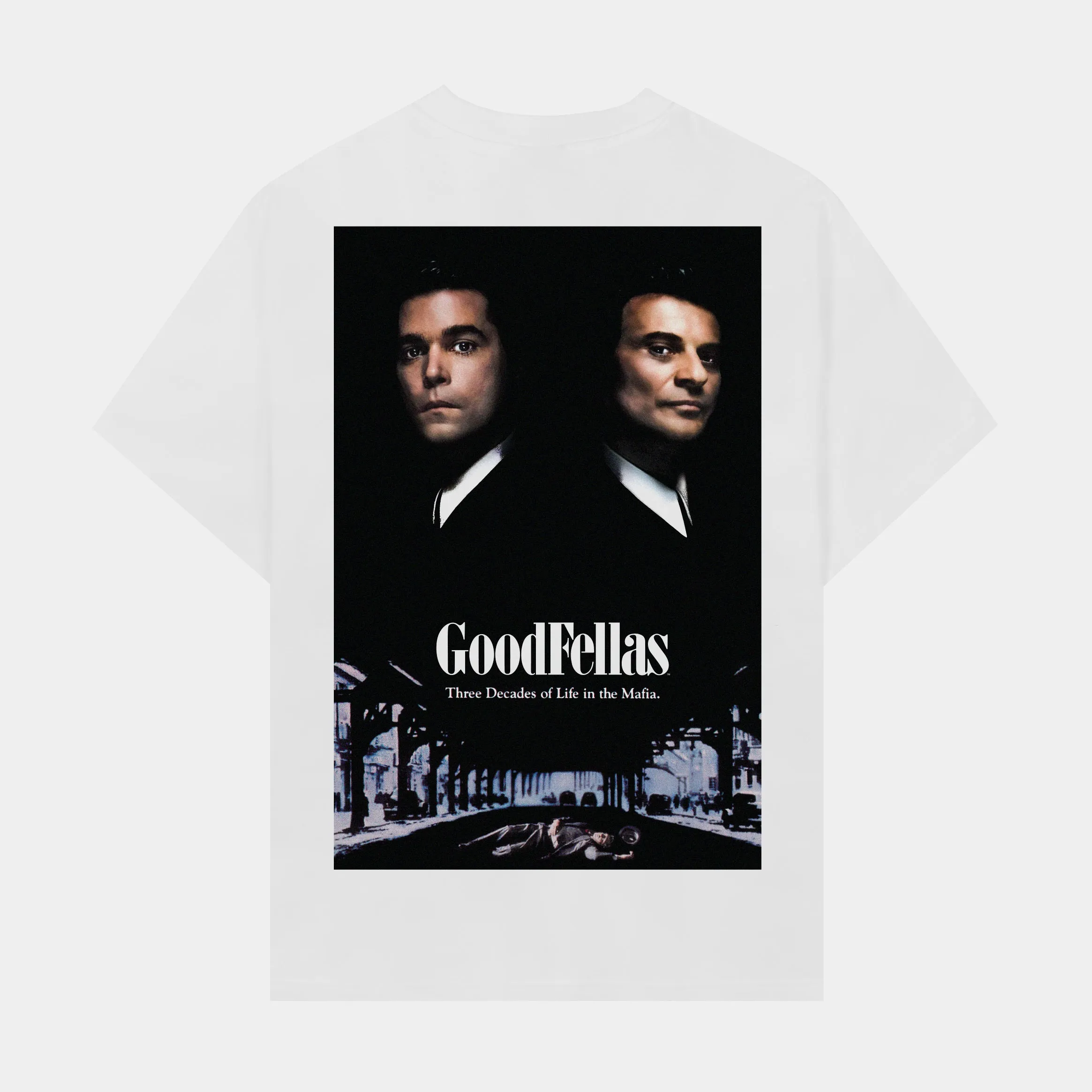 SP x Goodfellas Back Poster Art Mens Short Sleeve Shirt (White/Blue)