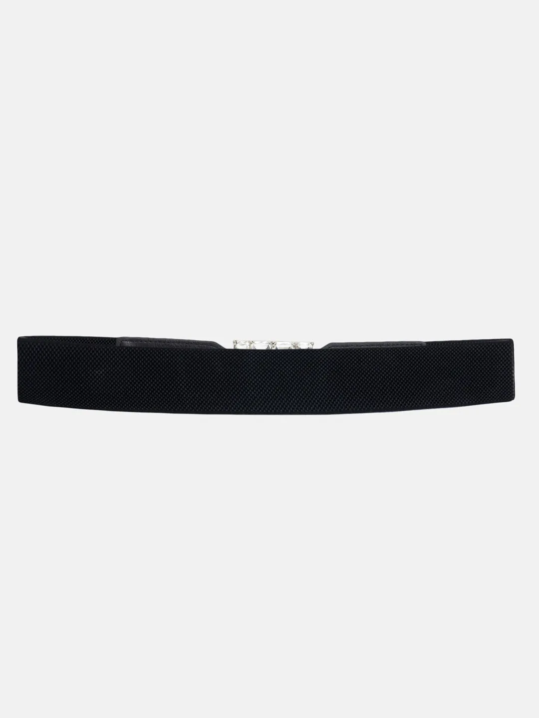 Stone Embellished Stretch Buckle Belt