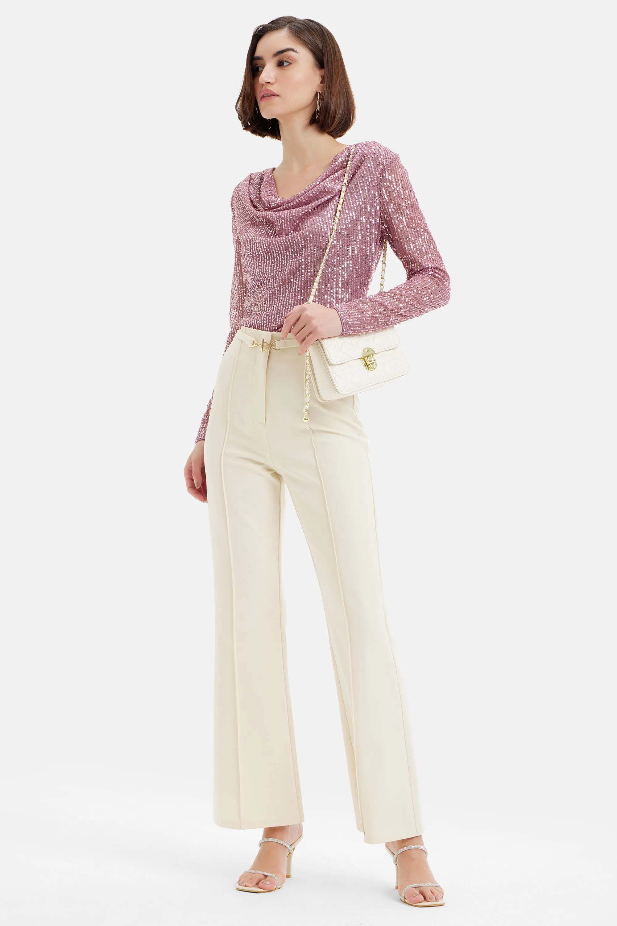 Straight Fit Trouser With Metal Clasp