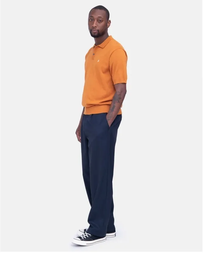 STUSSY  |Short Sleeves Skater Style Knitted Polo Shirts Polos