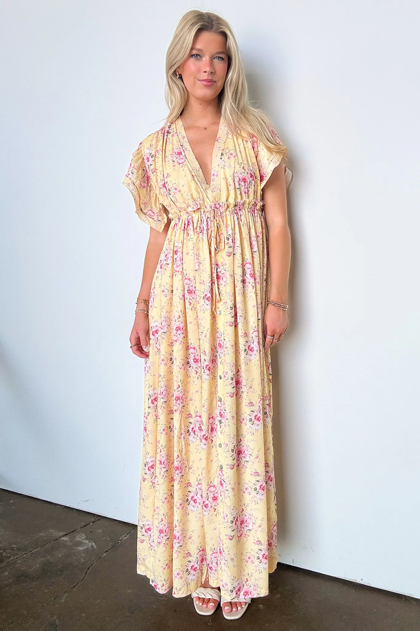 Summer Sensation Floral Tie Back Maxi Dress