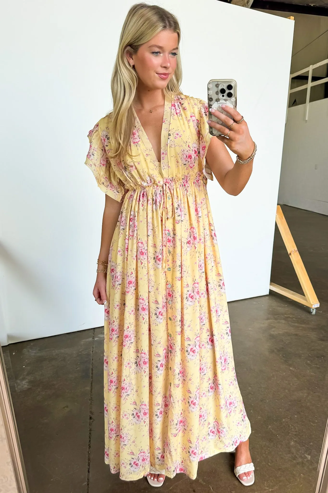 Summer Sensation Floral Tie Back Maxi Dress