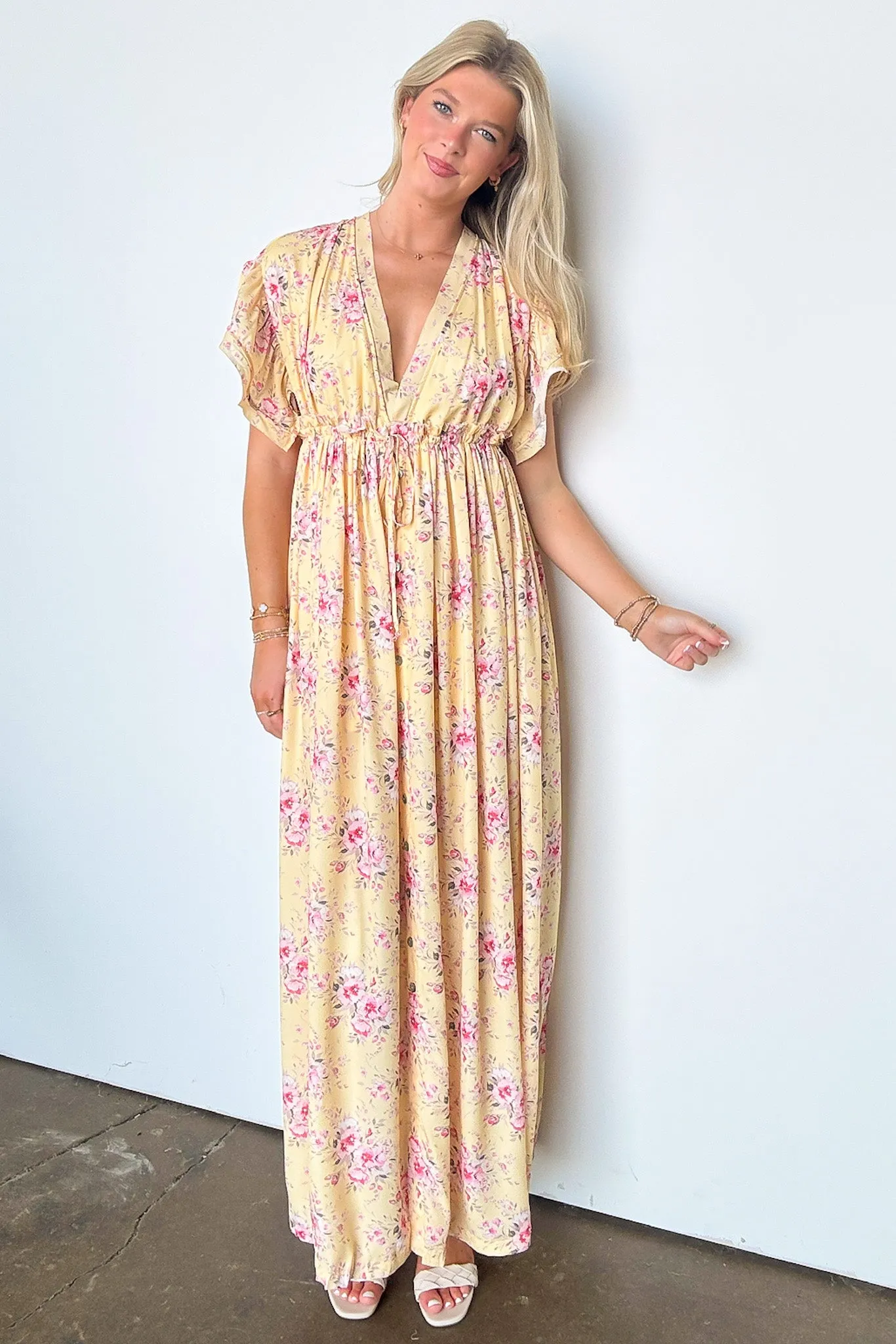 Summer Sensation Floral Tie Back Maxi Dress