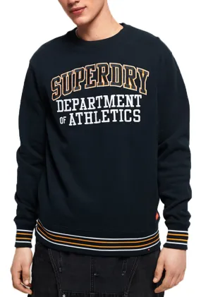 Superdry College Boxy Fit Crew Neck Sweatshirt Navy