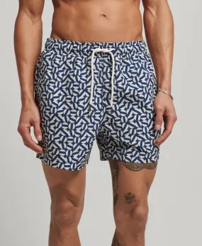 Superdry Summer Print Swim Shorts Navy Shape Tile