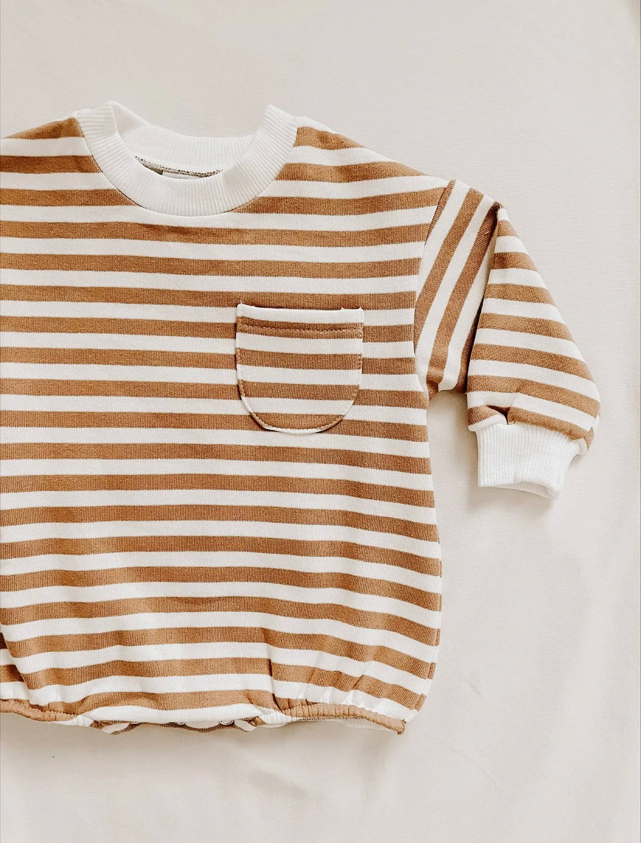 Sweater Romper (Tan Stripe)