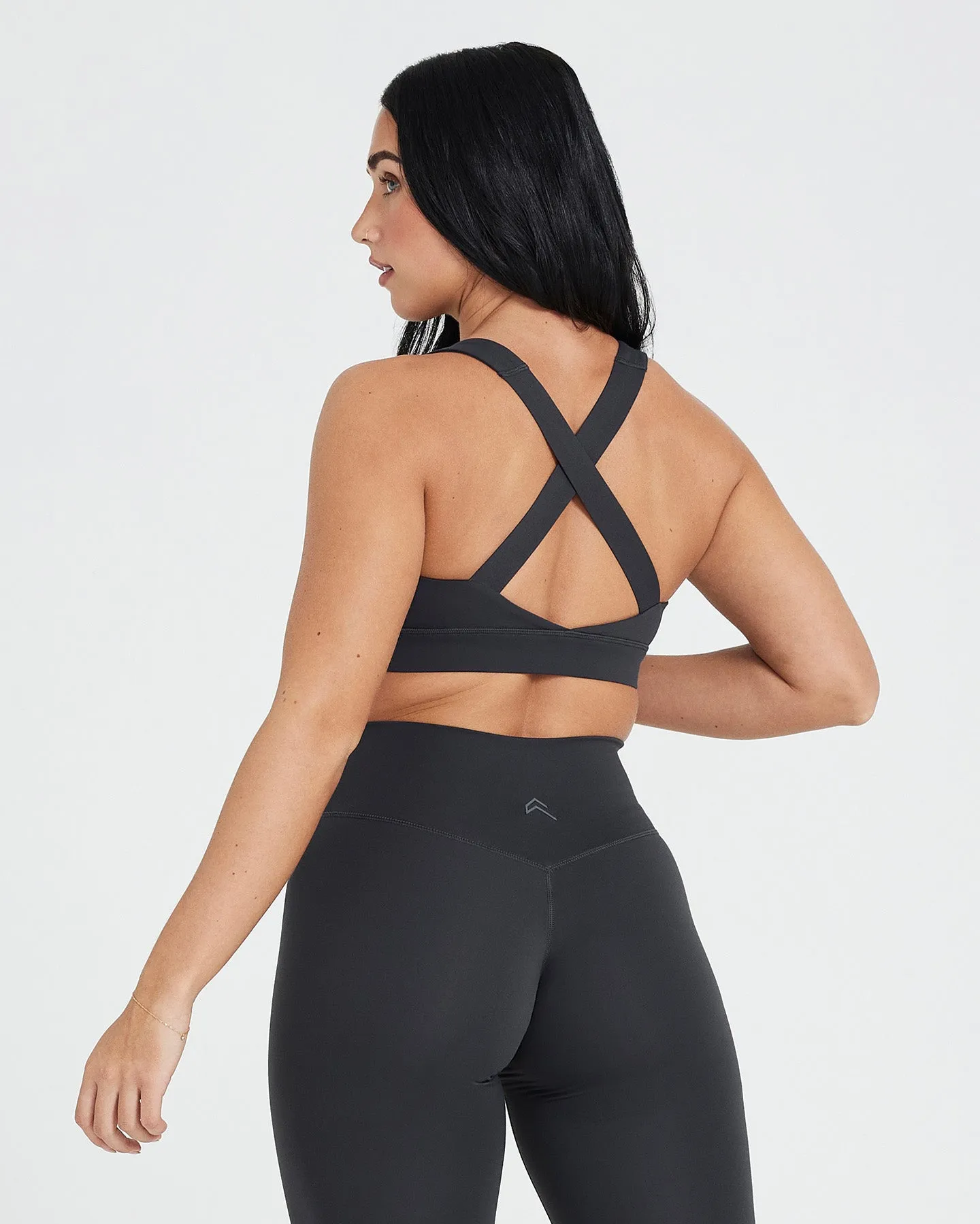 Timeless Wide Strap Sports Bra | Coal