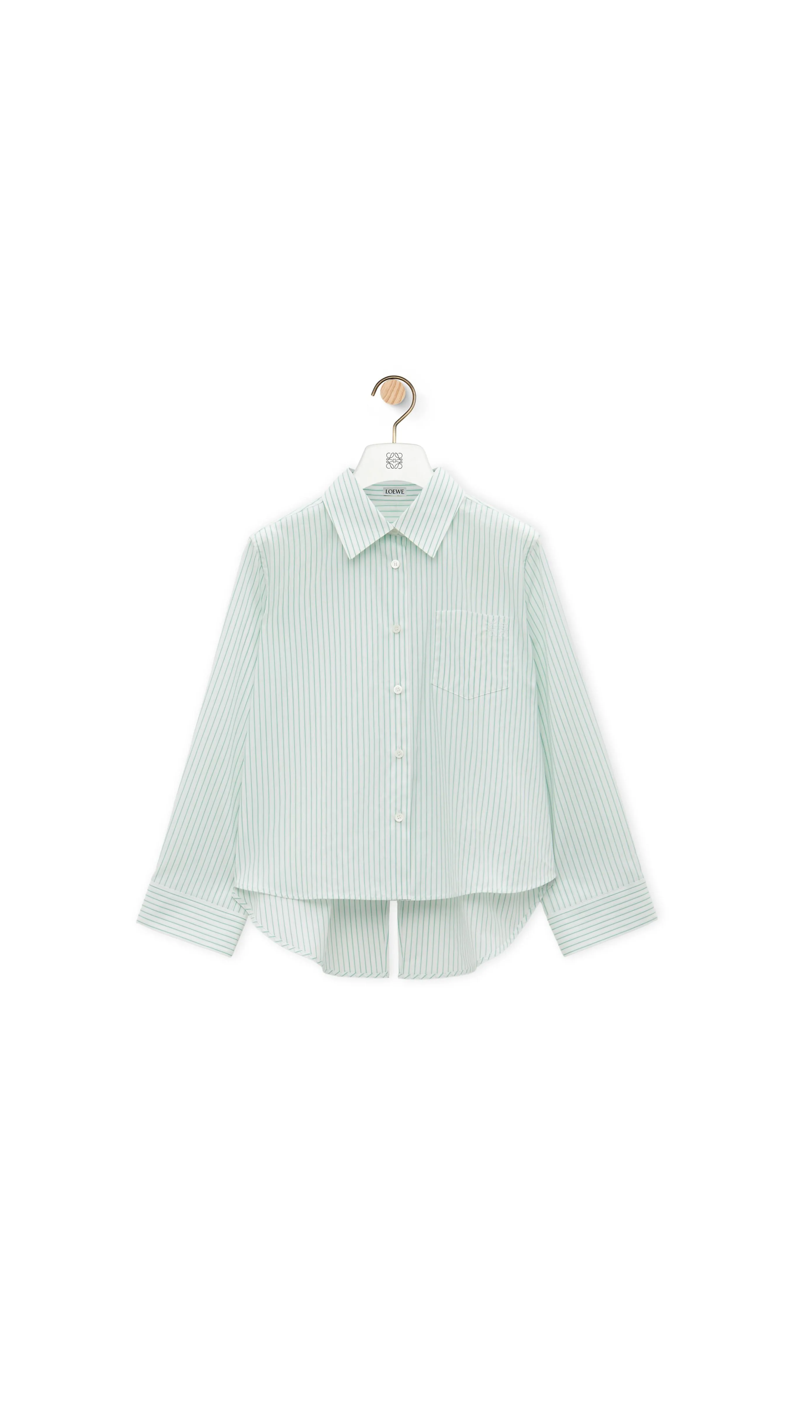 Trapeze Shirt In Cotton - Green\White