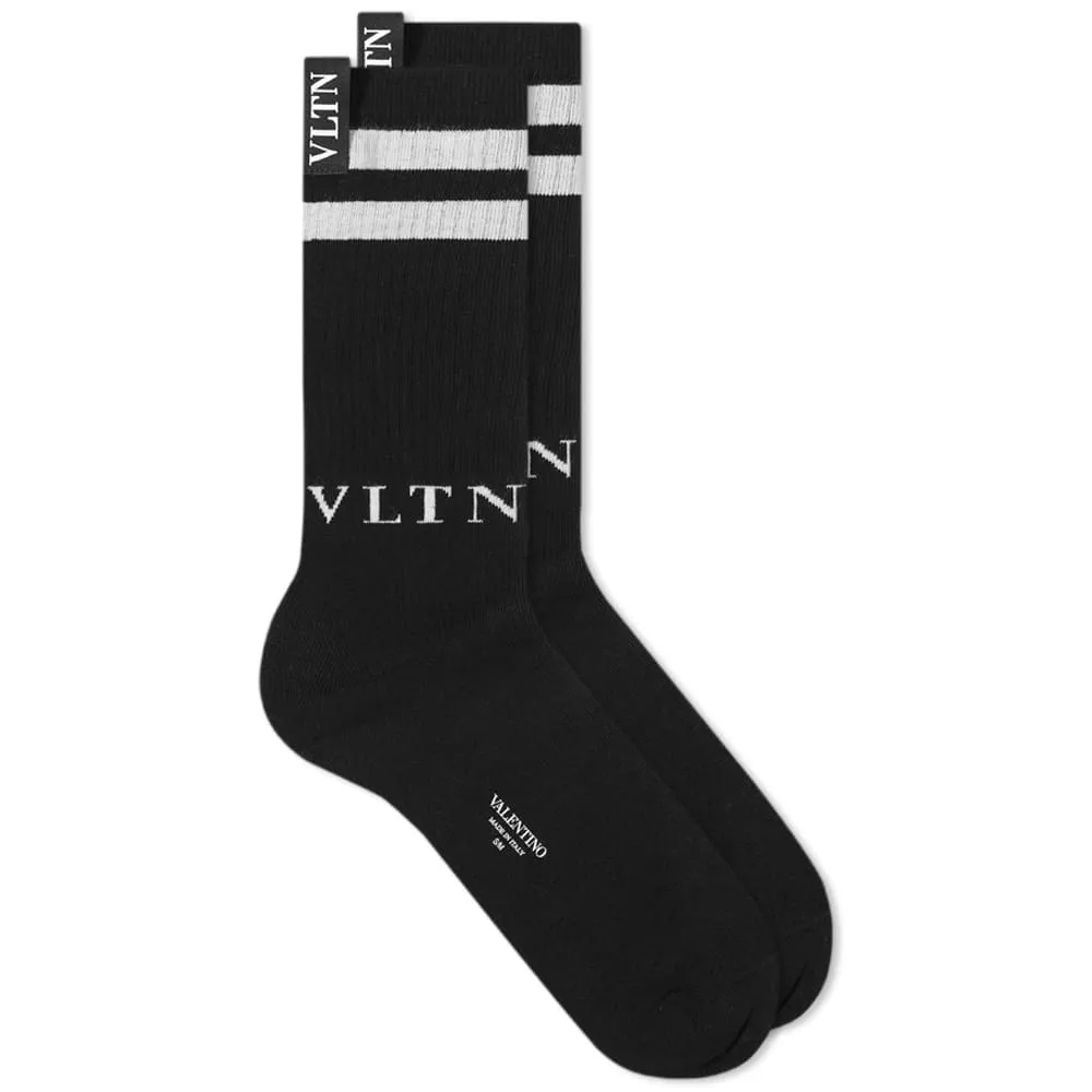 Valentino VLTN Tab Sports SockBlack & White