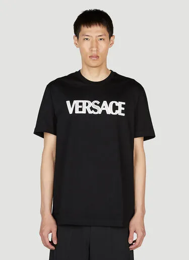 VERSACE  |Crew Neck Street Style Cotton Short Sleeves Logo Luxury