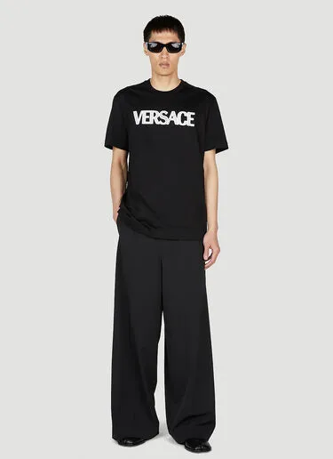 VERSACE  |Crew Neck Street Style Cotton Short Sleeves Logo Luxury