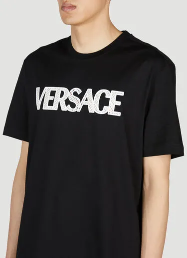 VERSACE  |Crew Neck Street Style Cotton Short Sleeves Logo Luxury