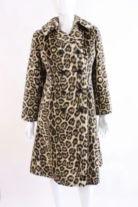 Vintage 60's SAFARI Leopard Faux Fur Coat