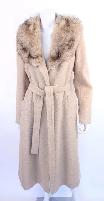 Vintage 70's Wrap Coat w/Fox Fur Collar