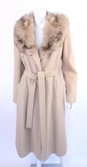 Vintage 70's Wrap Coat w/Fox Fur Collar