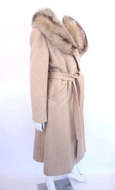 Vintage 70's Wrap Coat w/Fox Fur Collar