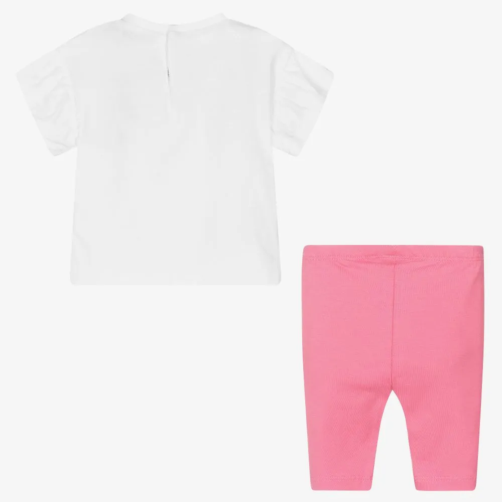 White & Pink Leggings Set