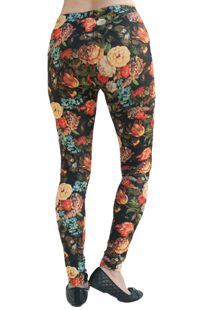 Women's Plus Beautiful Floral Pattern Leggings