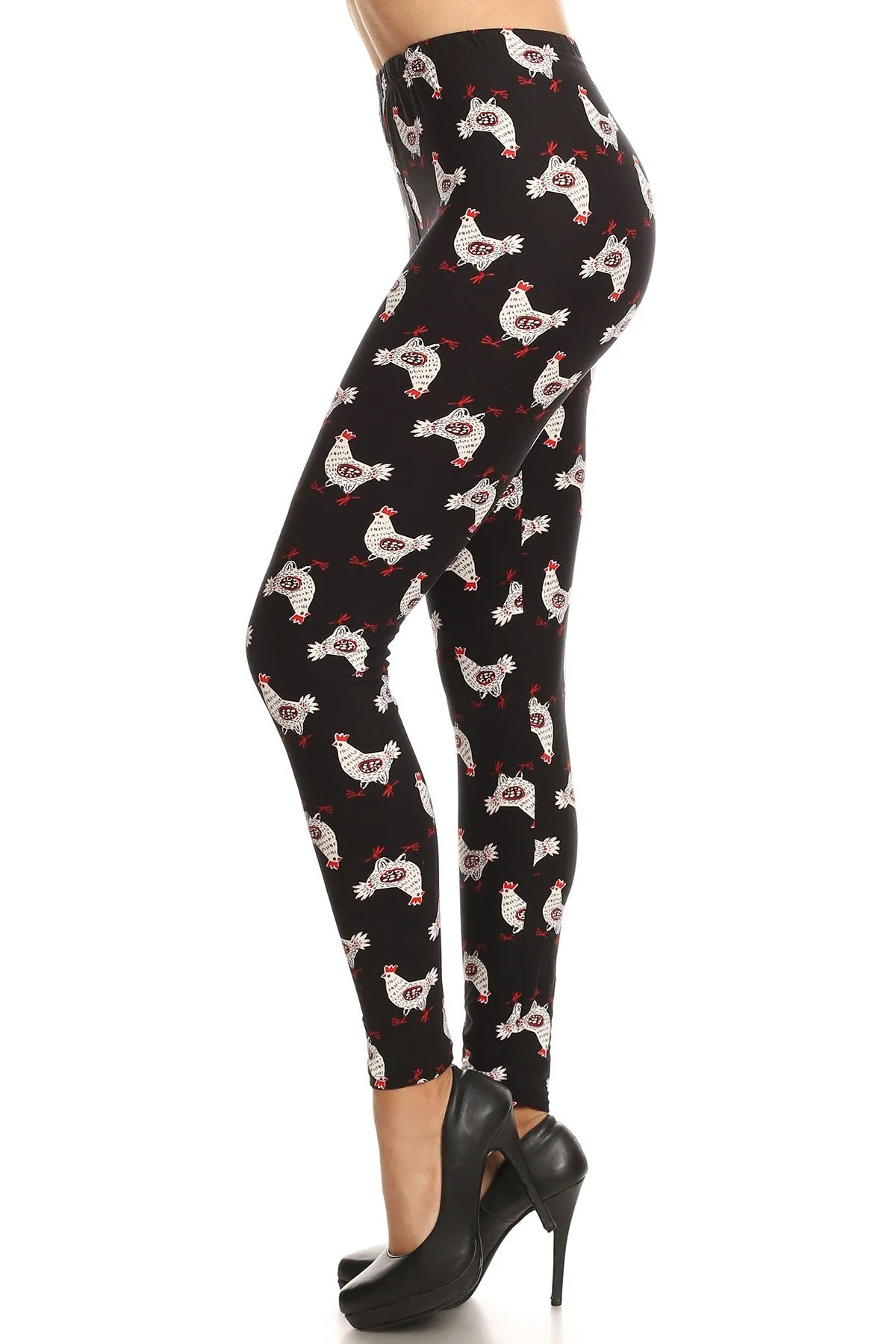 Women's Plus Chicken with Eggs Pattern Printed Leggings