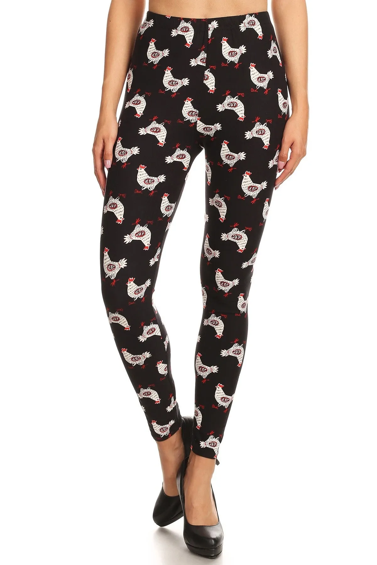 Women's Plus Chicken with Eggs Pattern Printed Leggings