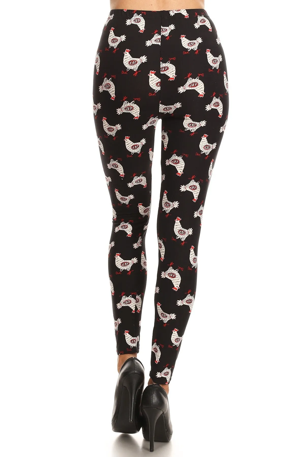 Women's Plus Chicken with Eggs Pattern Printed Leggings