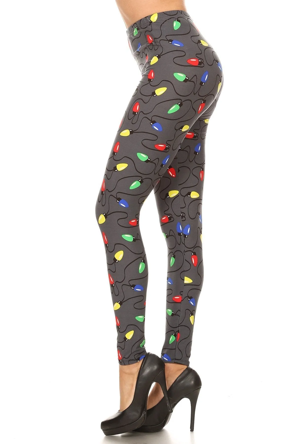 Women's Regular Christmas Light Pattern Printed Leggings