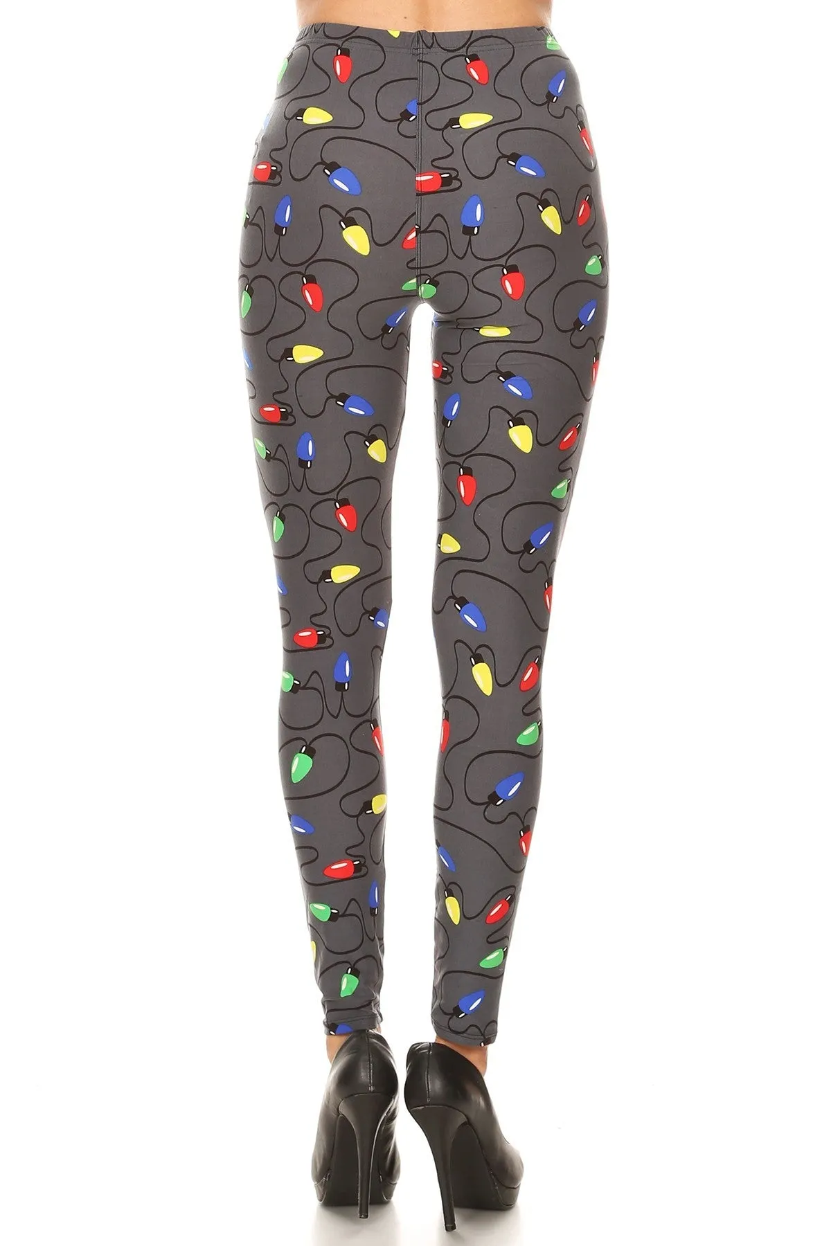 Women's Regular Christmas Light Pattern Printed Leggings