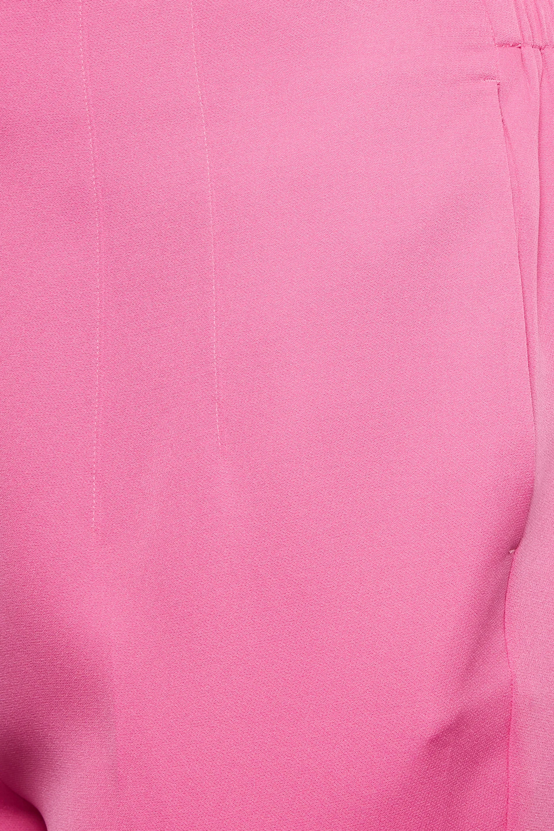 YOURS Curve Bright Pink Darted Waist Tapered Trousers