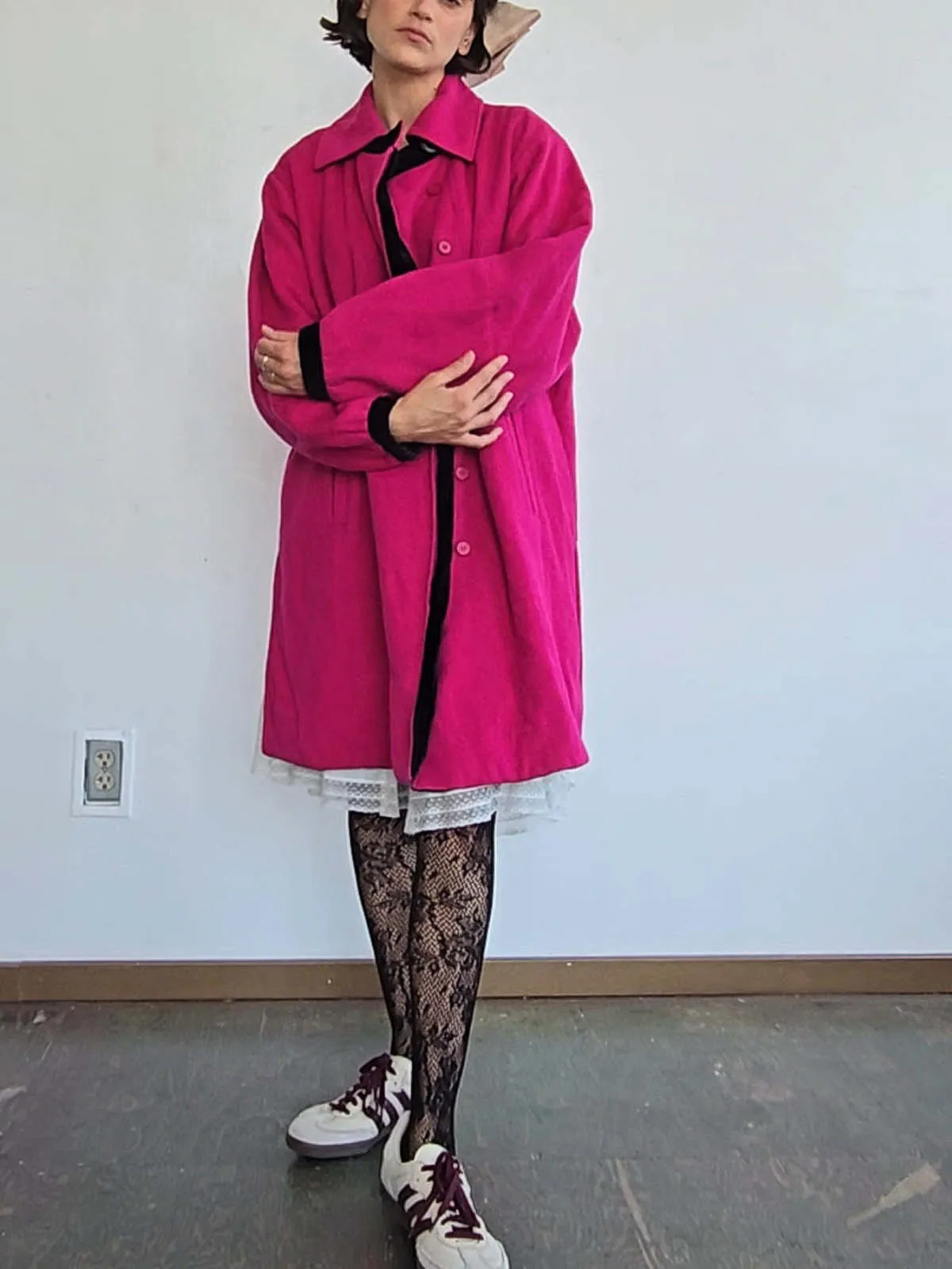 Yves Saint Laurent Coat - Bright Pink