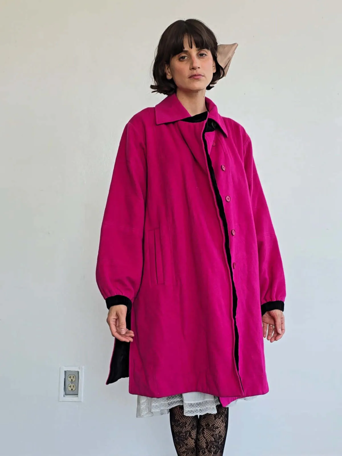 Yves Saint Laurent Coat - Bright Pink