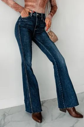 Zana High Rise Tummy Control Judy Blue Flare Jeans (Dark)