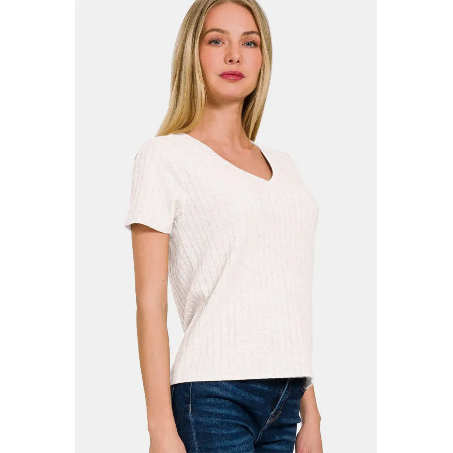 Zenana Ribbed Short Sleeve T-Shirt